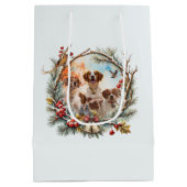  Holiday Cheer With a Brittany Spaniel ミディアムペーパーバッグ (裏面)