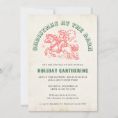 Holiday Christmas Barn Farm Ranch Santa Claus 招待状 (正面)