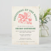 Holiday Christmas Barn Farm Ranch Santa Claus 招待状 (スタンド正面)