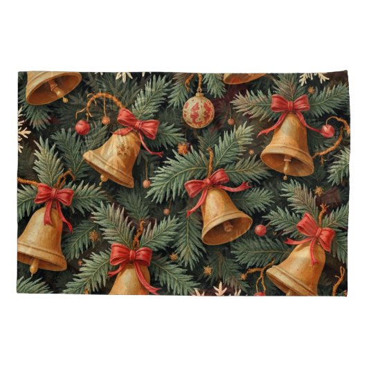 Holiday Christmas Bells Pattern, 枕カバー (裏面)