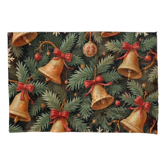 Holiday Christmas Bells Pattern, 枕カバー (正面)