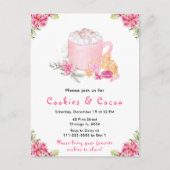 Holiday Christmas Cookies and Cocoa Pink ポストカード (正面)