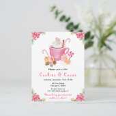 Holiday Christmas Cookies and Cocoa Pink ポストカード (スタンド正面)