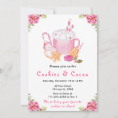 Holiday Christmas Cookies and Cocoa Pink 招待状 (正面)