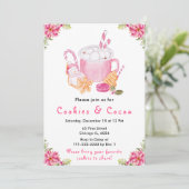 Holiday Christmas Cookies and Cocoa Pink 招待状 (スタンド正面)