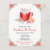 Holiday Christmas Cookies and Cocoa Red ポストカード (正面)