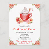 Holiday Christmas Cookies and Cocoa Red ポストカード (正面)