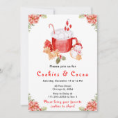 Holiday Christmas Cookies and Cocoa Red 招待状 (正面)