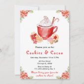 Holiday Christmas Cookies and Cocoa Red 招待状 (正面)