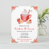 Holiday Christmas Cookies and Cocoa Red 招待状 (スタンド正面)