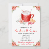 Holiday Christmas Cookies and Cocoa Red 招待状 (正面)