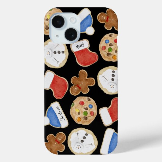 Holiday Christmas Cookies Black Case-Mate iPhoneケース (裏面)