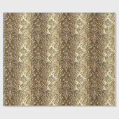 Holiday Christmas Gold Metallic Damask Elegant ラッピングペーパー (フラット)