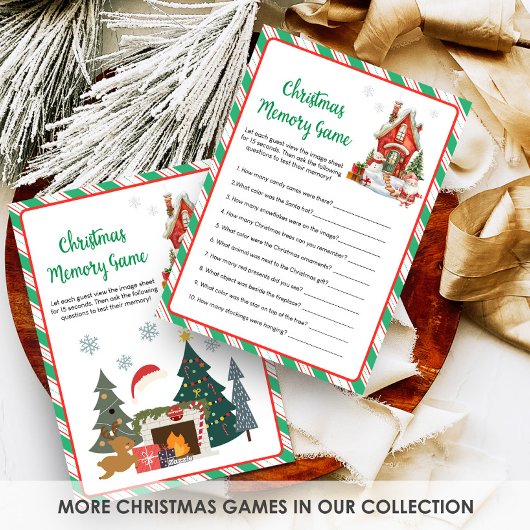 Holiday Christmas Party Memory Game シーズンカード