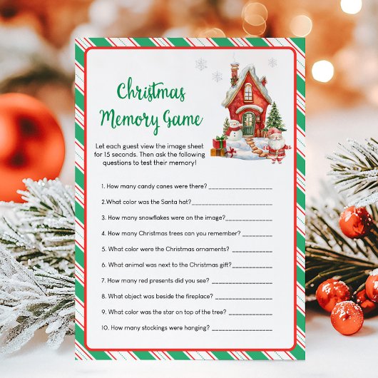Holiday Christmas Party Memory Game シーズンカード