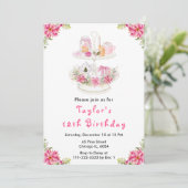 Holiday Christmas Tea Birthday Party Pink 招待状 (スタンド正面)