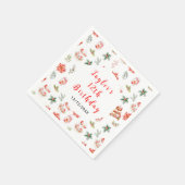 Holiday Christmas Tea Birthday Party Red スタンダードカクテルナプキン (角)