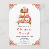 Holiday Christmas Tea Party Red ポストカード (正面)