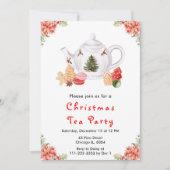 Holiday Christmas Tea Party Red 招待状 (正面)
