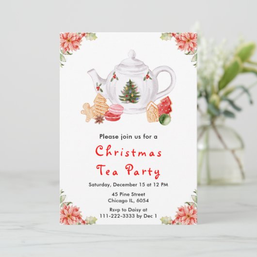 Holiday Christmas Tea Party Red 招待状 (スタンド正面)
