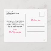 Holiday Christmas Tea Pink Merry Christmas シーズンポストカード (裏面)