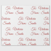 Holiday Christmas To And From Santa Personalized  ラッピングペーパー (フラット)