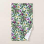 Holiday Christmas Tree Ornaments バスタオルセット (ハンドタオル)