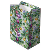 Holiday Christmas Tree Ornaments ミディアムペーパーバッグ (裏面アングル)