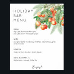 Holiday citrus drinks bar menu poster ポスター<br><div class="desc">Minimalist Holiday citrus drinks bar menu poster Poster. Matching items available.</div>