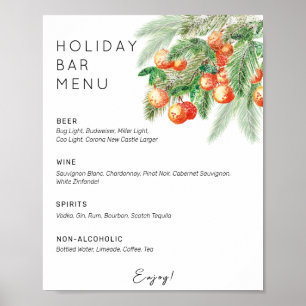 Holiday citrus drinks bar menu poster ポスター