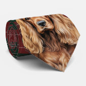 Holiday Cocker Spaniel Dog with Christmas Plaid ネクタイ (ロール)