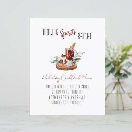 Holiday Cocktail Bar Menu Party Sign (スタンド正面)