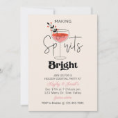 Holiday Cocktail, Festive Drinks Christmas, fun シーズンカード (正面)