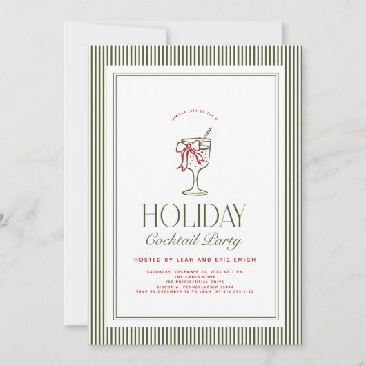 Holiday Cocktail Party Invite 招待状 (正面)