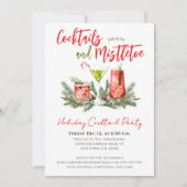 Holiday Cocktail Party Red Green Festive Drinks  招待状 (正面)