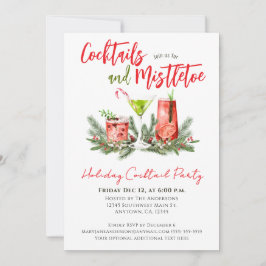 Holiday Cocktail Party Red Green Festive Drinks  招待状