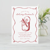 Holiday Cocktails Festive Drinks Christmas Party 招待状 (スタンド正面)