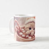 “Holiday Cocoa Kitty Mug" Cute Christmas Cat コーヒーマグカップ (正面左)