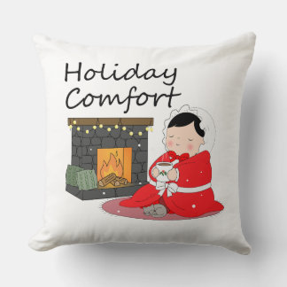 Holiday Comfort - Christmas themed Throw Pillow クッション