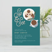 Holiday Cookie & coffee/tea Sip & See baby shower 招待状 (スタンド正面)