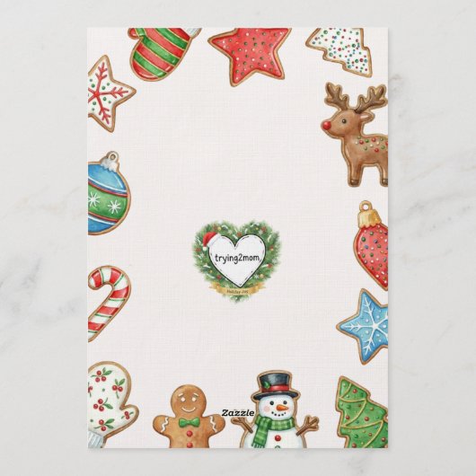 Holiday Cookie Decorating Birthday Party 招待状 (裏面)