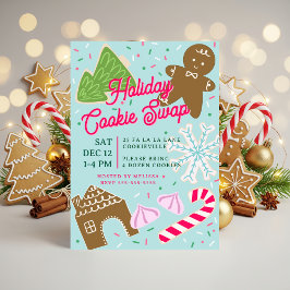 Holiday Cookie Exchange Christmas Party Invitation 招待状