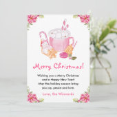 Holiday Cookies and Cocoa Pink Merry Christmas シーズンカード (スタンド正面)