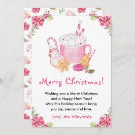 Holiday Cookies and Cocoa Pink Merry Christmas シーズンカード