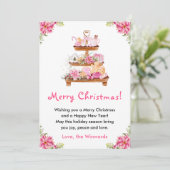 Holiday Cookies and Cocoa Pink Merry Christmas シーズンカード (スタンド正面)