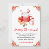 Holiday Cookies and Cocoa Red Merry Christmas シーズンカード (正面)