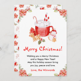 Holiday Cookies and Cocoa Red Merry Christmas シーズンカード