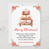 Holiday Cookies and Cocoa Red Merry Christmas シーズンカード (正面)