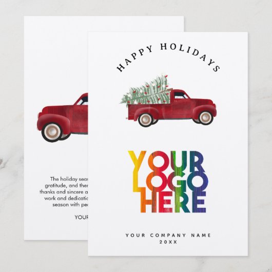 Holiday Corporate Business Logo Christmas Tree (正面/裏面)