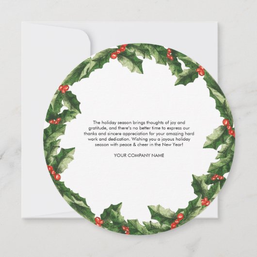 Holiday Corporate Business Logo Christmas Wreath (裏面)